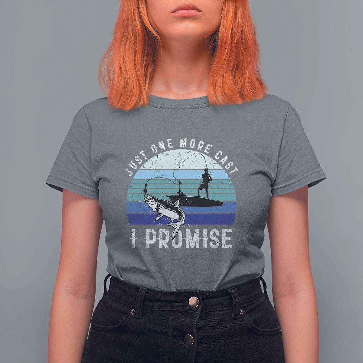 Fishing T Shirt For Women Just One More Cast I Promise - Wonder Print Shop