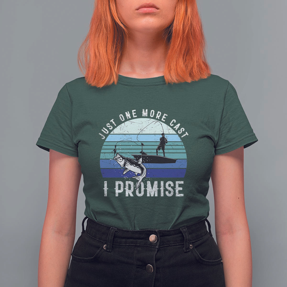 Fishing T Shirt For Women Just One More Cast I Promise - Wonder Print Shop