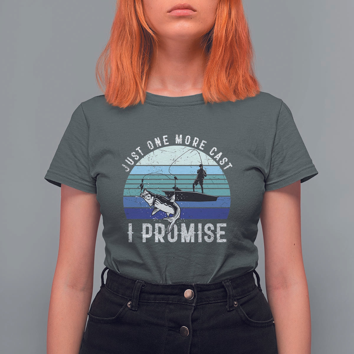 Fishing T Shirt For Women Just One More Cast I Promise - Wonder Print Shop