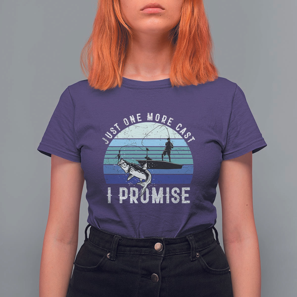 Fishing T Shirt For Women Just One More Cast I Promise - Wonder Print Shop