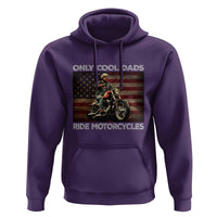 Only Cool Dads Ride Motorcycle Hoodie Vintage USA Flag Father's Day - Wonder Print Shop
