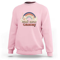 Grandma Sweatshirt Most Loved Grammy Retro Groovy - Wonder Print Shop