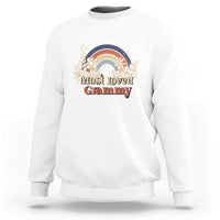 Grandma Sweatshirt Most Loved Grammy Retro Groovy - Wonder Print Shop