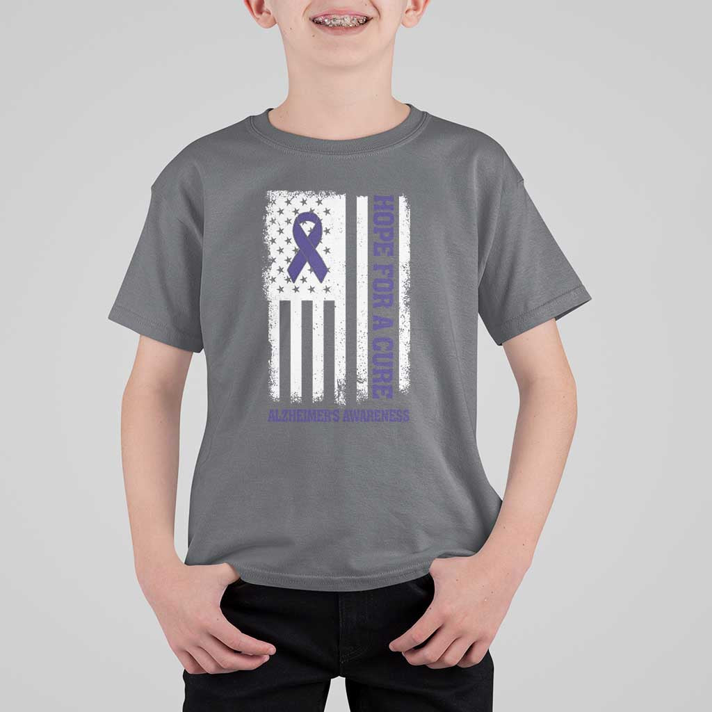 Alzheimer's Awareness T Shirt For Kid Hope For A Cure Alzheimer's Supporter - Wonder Print Shop