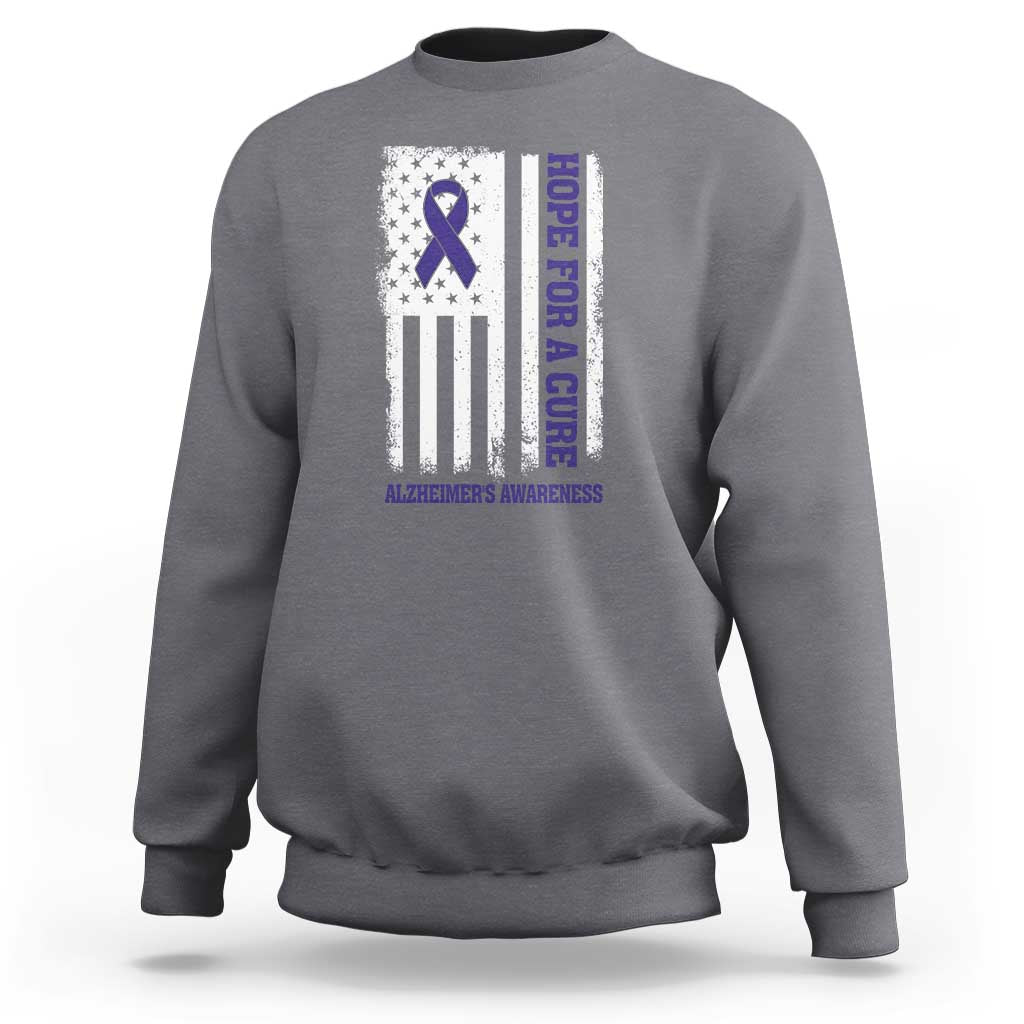 Alzheimer's Awareness Sweatshirt Hope For A Cure Alzheimer's Supporter - Wonder Print Shop