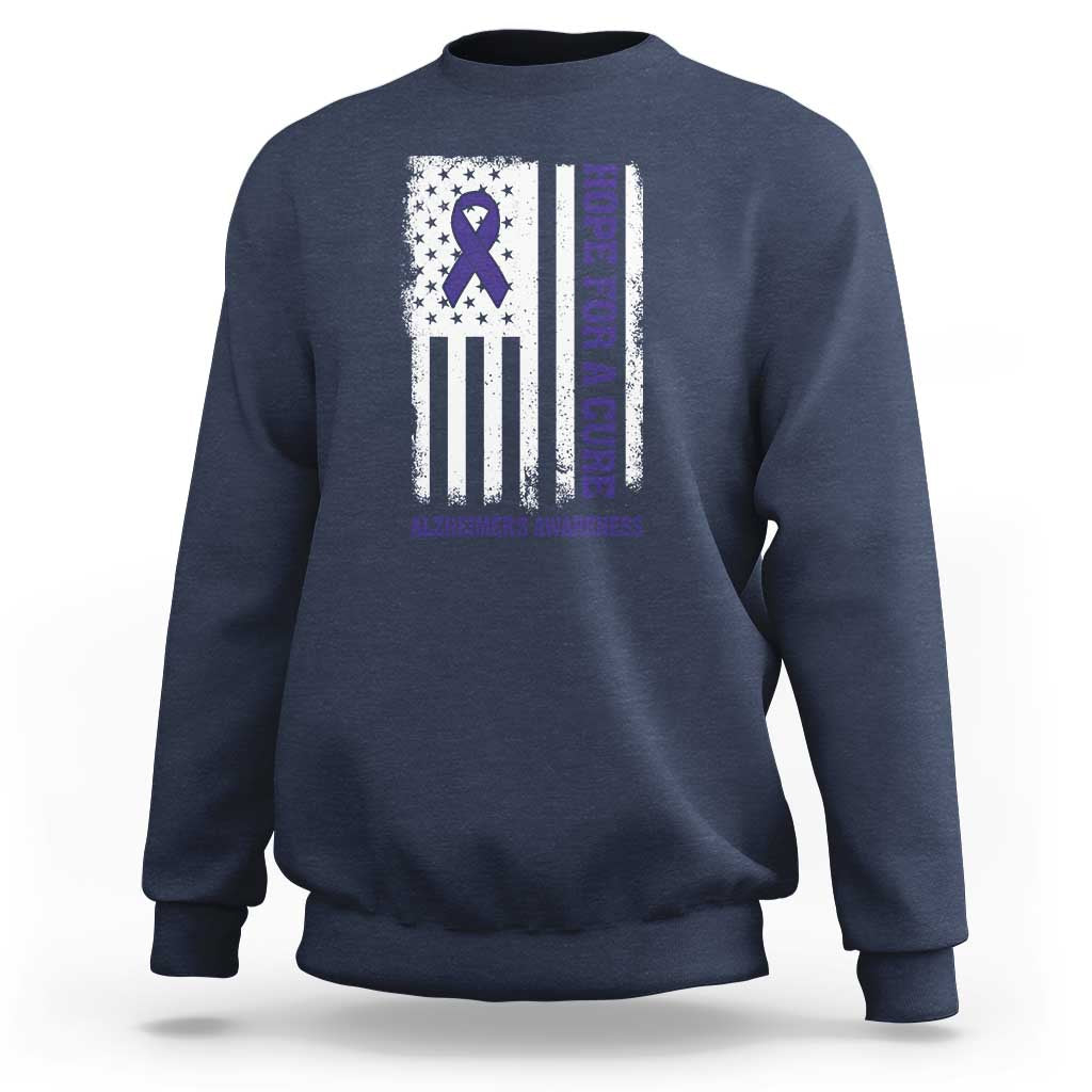 Alzheimer's Awareness Sweatshirt Hope For A Cure Alzheimer's Supporter - Wonder Print Shop