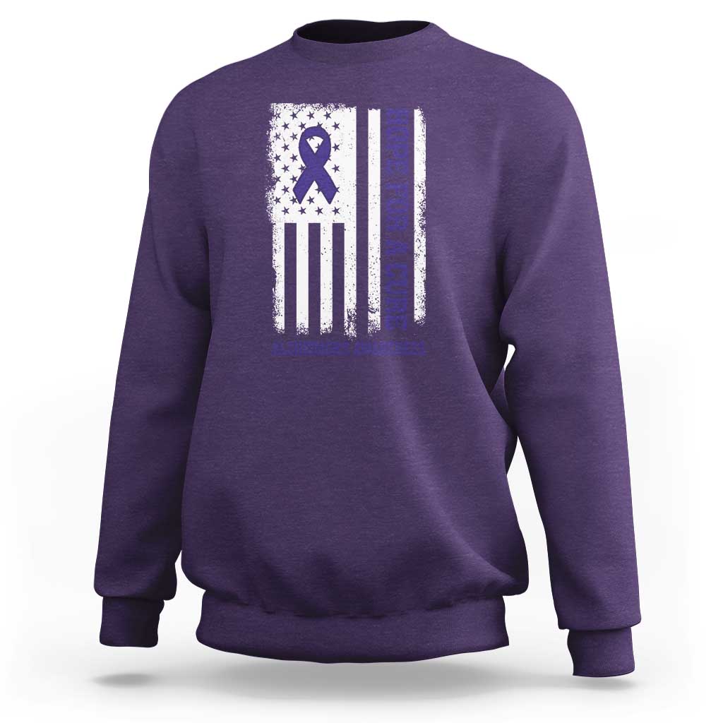 Alzheimer's Awareness Sweatshirt Hope For A Cure Alzheimer's Supporter - Wonder Print Shop