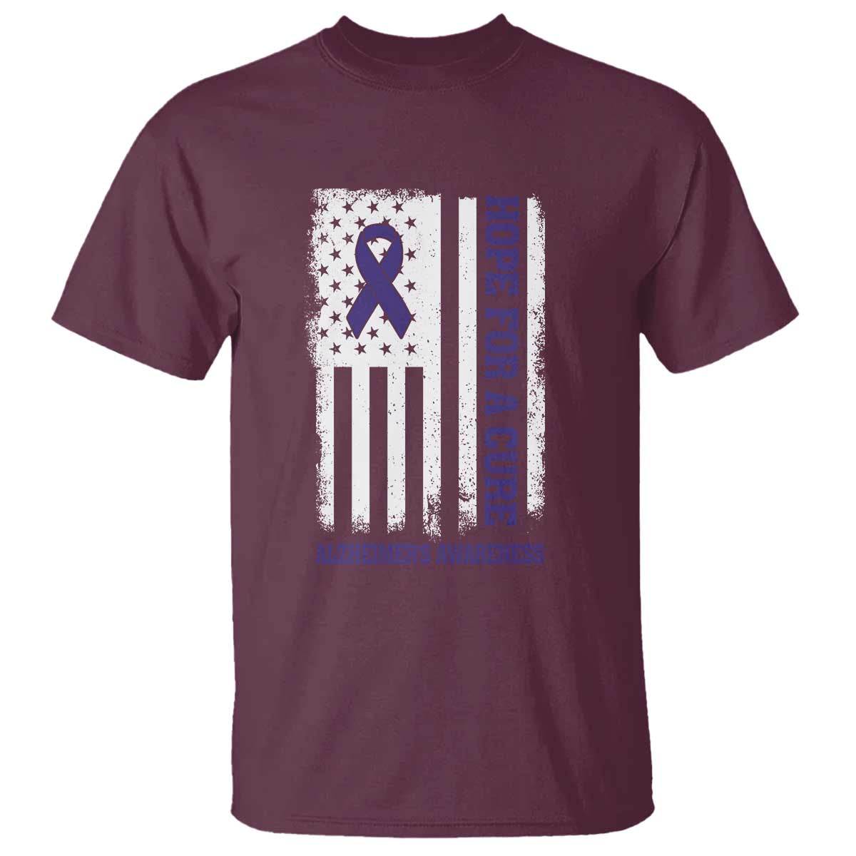 Alzheimer's Awareness T Shirt Hope For A Cure Alzheimer's Supporter - Wonder Print Shop