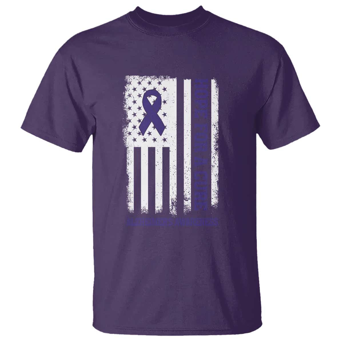 Alzheimer's Awareness T Shirt Hope For A Cure Alzheimer's Supporter - Wonder Print Shop