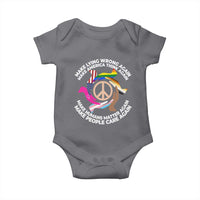 Make Lying Wrong Again Make America Think Again Baby Onesie Human’s Rights Hand Peace