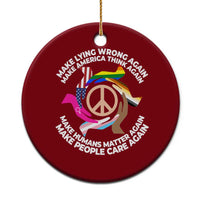 Make Lying Wrong Again Make America Think Again Ceramic Ornament Human’s Rights Hand Peace - Wonder Print Shop