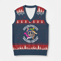 Make Lying Wrong Again Make America Think Again V-Neck Knit Sweater Vest Human’s Rights Hand Peace - Wonder Print Shop
