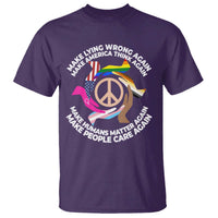 Make Lying Wrong Again Make America Think Again T Shirt Human’s Rights Hand Peace