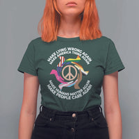 Make Lying Wrong Again Make America Think Again T Shirt For Women Human’s Rights Hand Peace