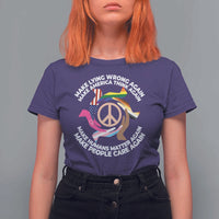 Make Lying Wrong Again Make America Think Again T Shirt For Women Human’s Rights Hand Peace