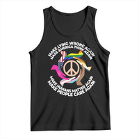 Make Lying Wrong Again Make America Think Again Tank Top Human’s Rights Hand Peace