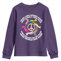Make Lying Wrong Again Make America Think Again Youth Sweatshirt Human’s Rights Hand Peace
