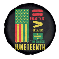 Juneteenth Equality Is Greater Than Division Spare Tire Cover Juneteenth American Flag