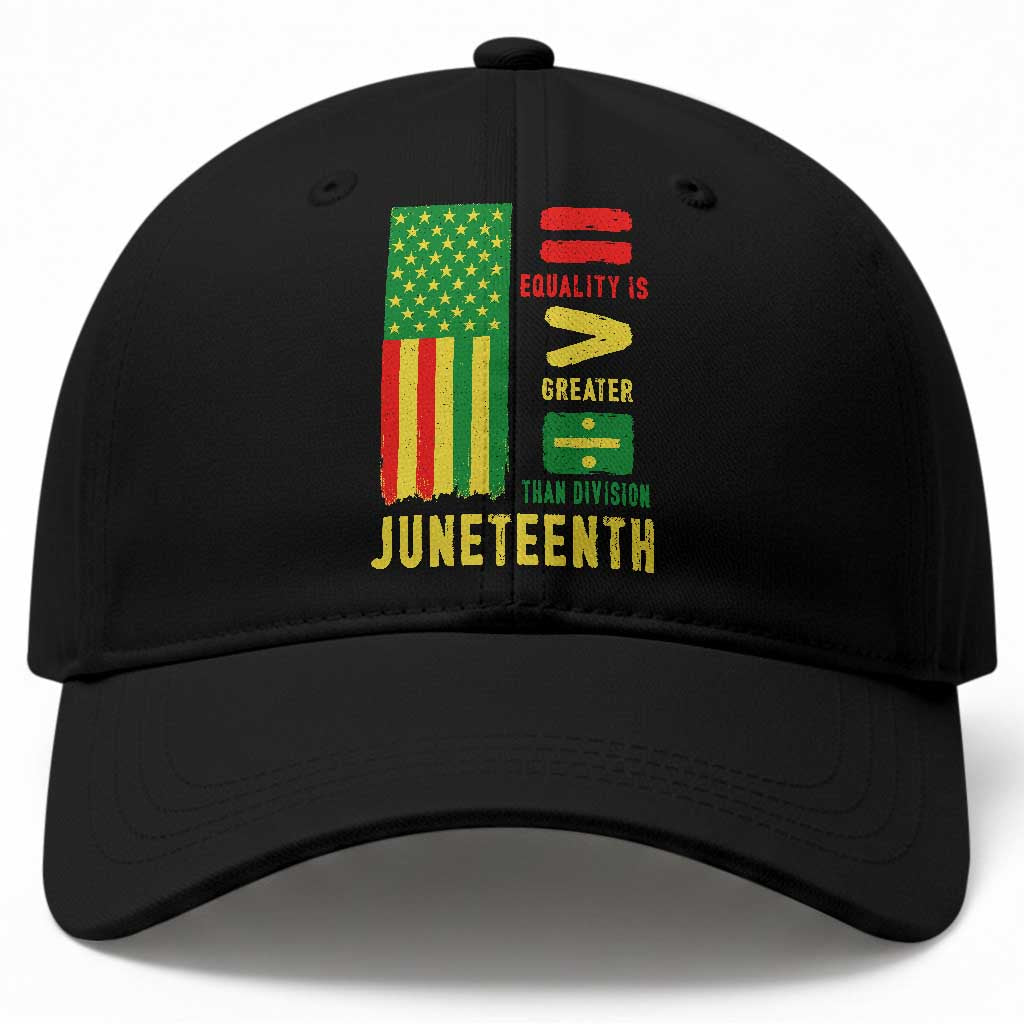 Juneteenth Equality Is Greater Than Division Baseball Cap Juneteenth American Flag