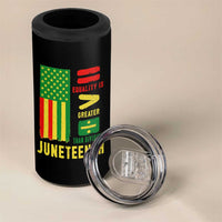 Juneteenth Equality Is Greater Than Division 4 in 1 Can Cooler Tumbler Juneteenth American Flag
