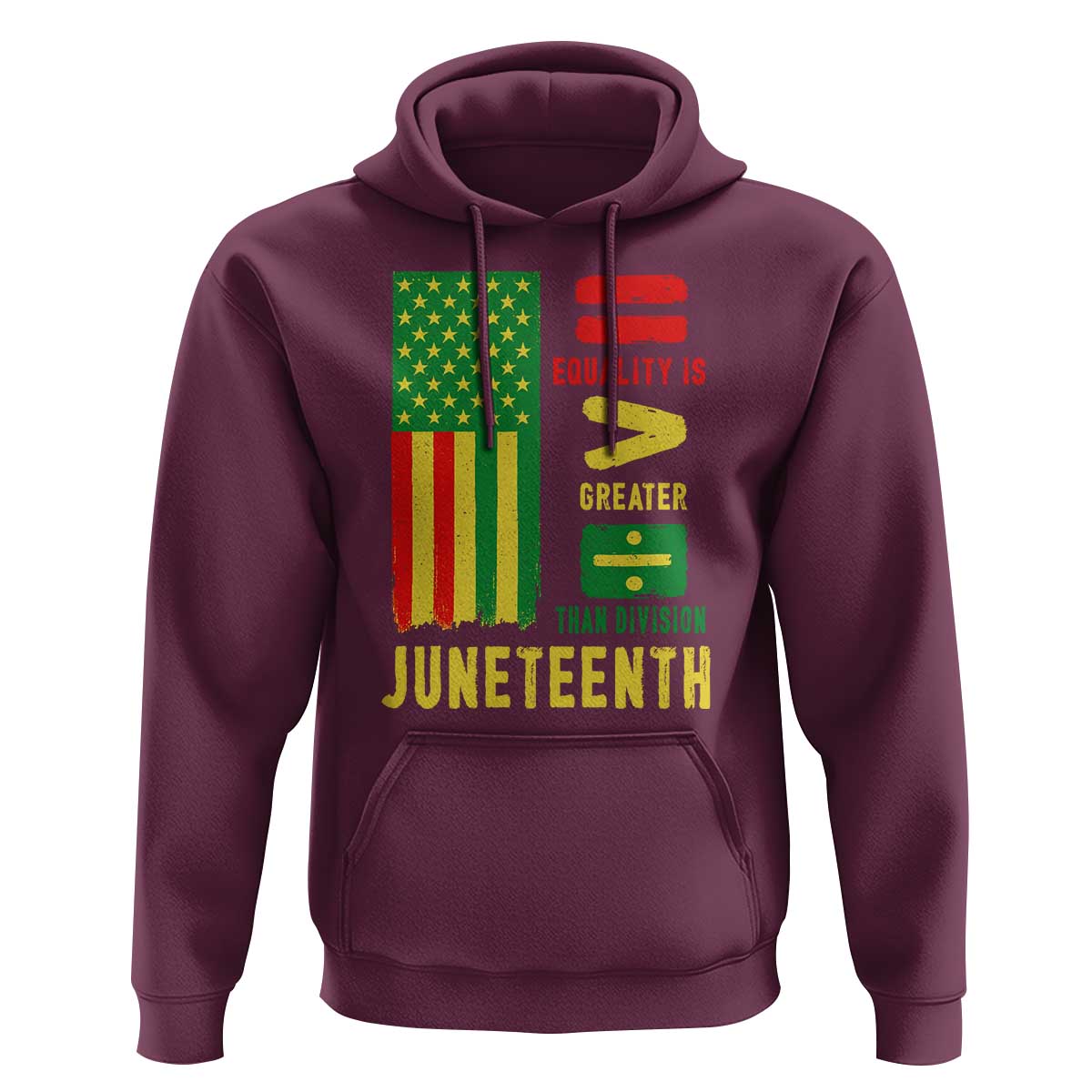 Juneteenth Equality Is Greater Than Division Hoodie Juneteenth American Flag