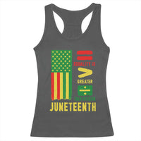 Juneteenth Equality Is Greater Than Division Racerback Tank Top Juneteenth American Flag