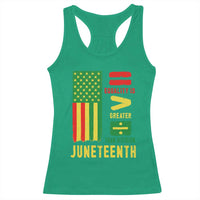 Juneteenth Equality Is Greater Than Division Racerback Tank Top Juneteenth American Flag