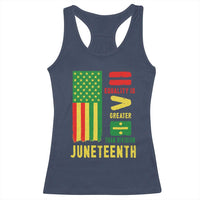 Juneteenth Equality Is Greater Than Division Racerback Tank Top Juneteenth American Flag