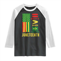 Juneteenth Equality Is Greater Than Division Raglan Shirt Juneteenth American Flag