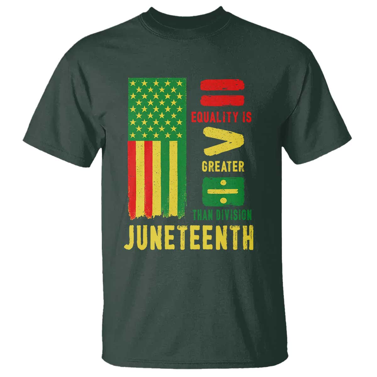 Juneteenth Equality Is Greater Than Division T Shirt Juneteenth American Flag