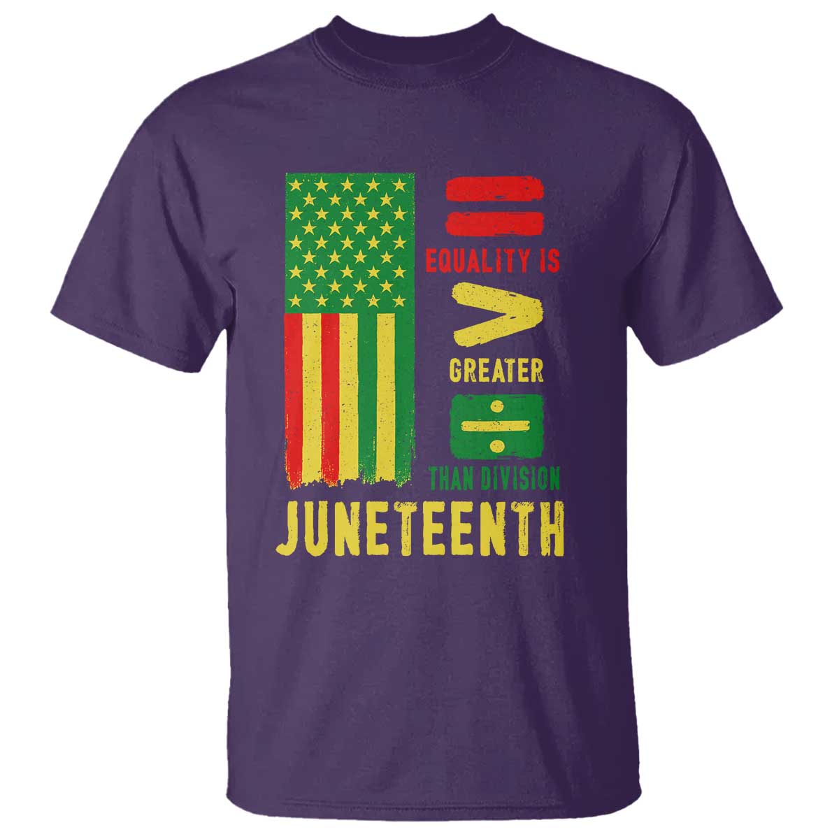 Juneteenth Equality Is Greater Than Division T Shirt Juneteenth American Flag