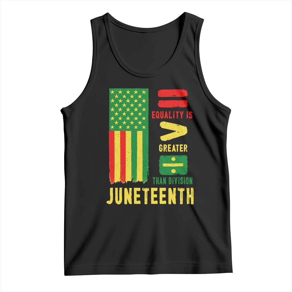 Juneteenth Equality Is Greater Than Division Tank Top Juneteenth American Flag