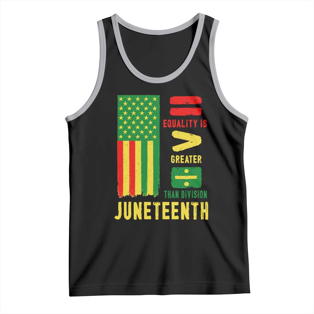 Juneteenth Equality Is Greater Than Division Tank Top Juneteenth American Flag