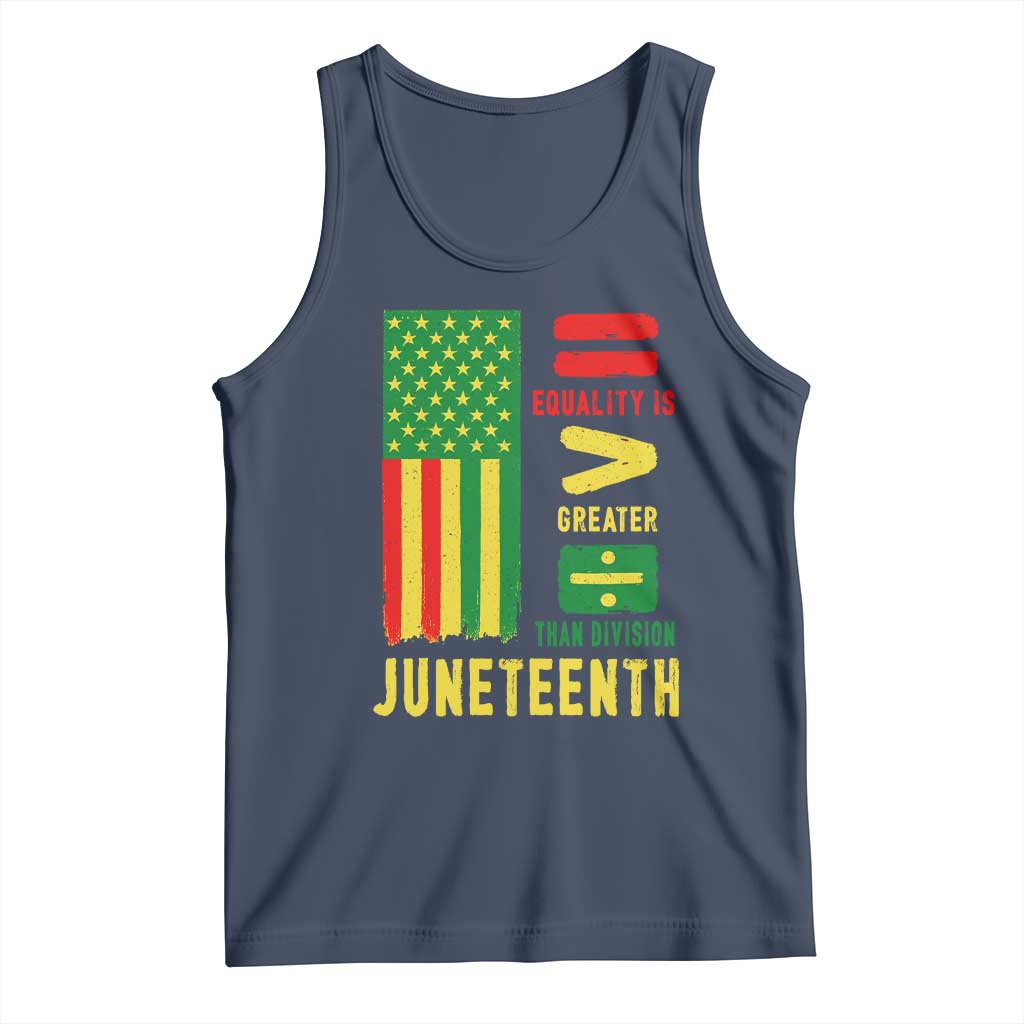 Juneteenth Equality Is Greater Than Division Tank Top Juneteenth American Flag