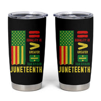 Juneteenth Equality Is Greater Than Division Tumbler Cup Juneteenth American Flag