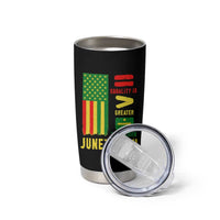 Juneteenth Equality Is Greater Than Division Tumbler Cup Juneteenth American Flag