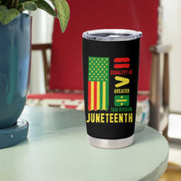 Juneteenth Equality Is Greater Than Division Tumbler Cup Juneteenth American Flag