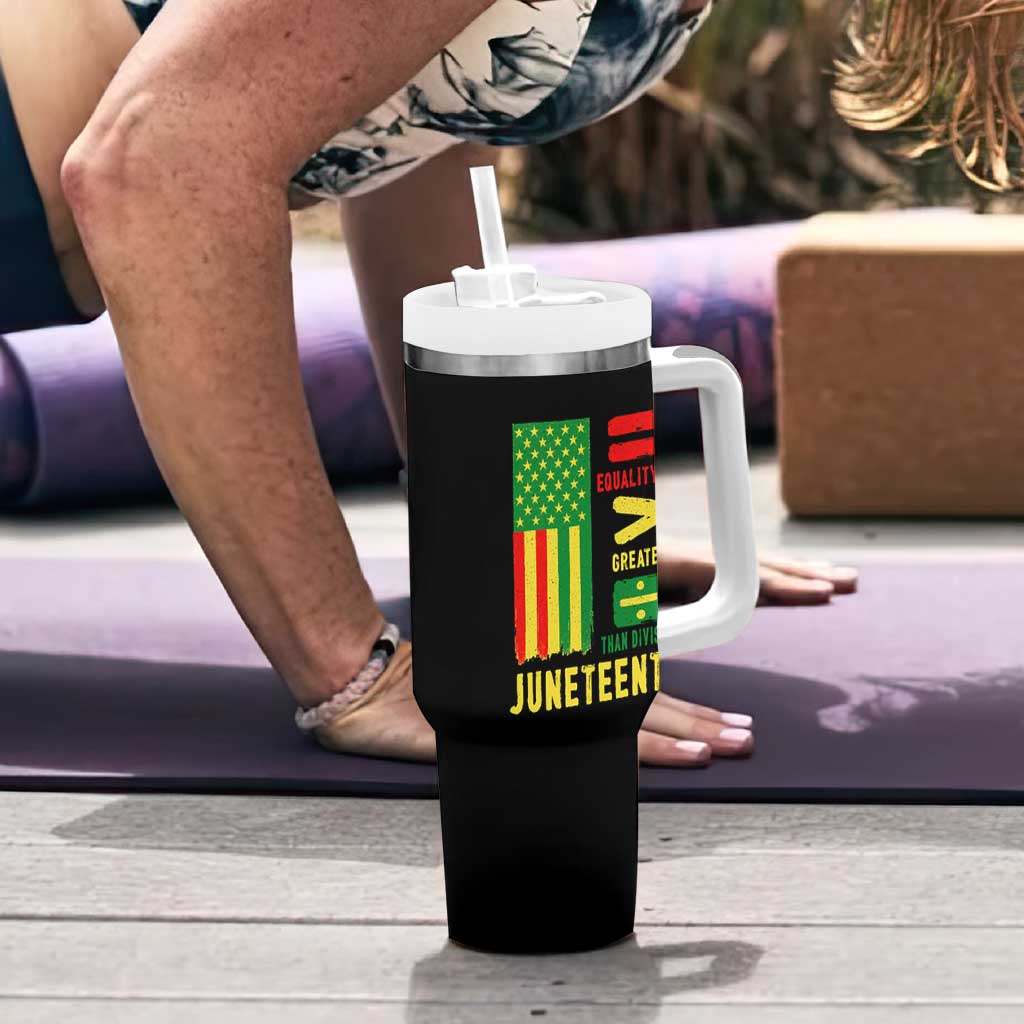 Juneteenth Equality Is Greater Than Division Tumbler With Handle Juneteenth American Flag