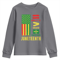 Juneteenth Equality Is Greater Than Division Youth Sweatshirt Juneteenth American Flag