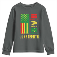 Juneteenth Equality Is Greater Than Division Youth Sweatshirt Juneteenth American Flag