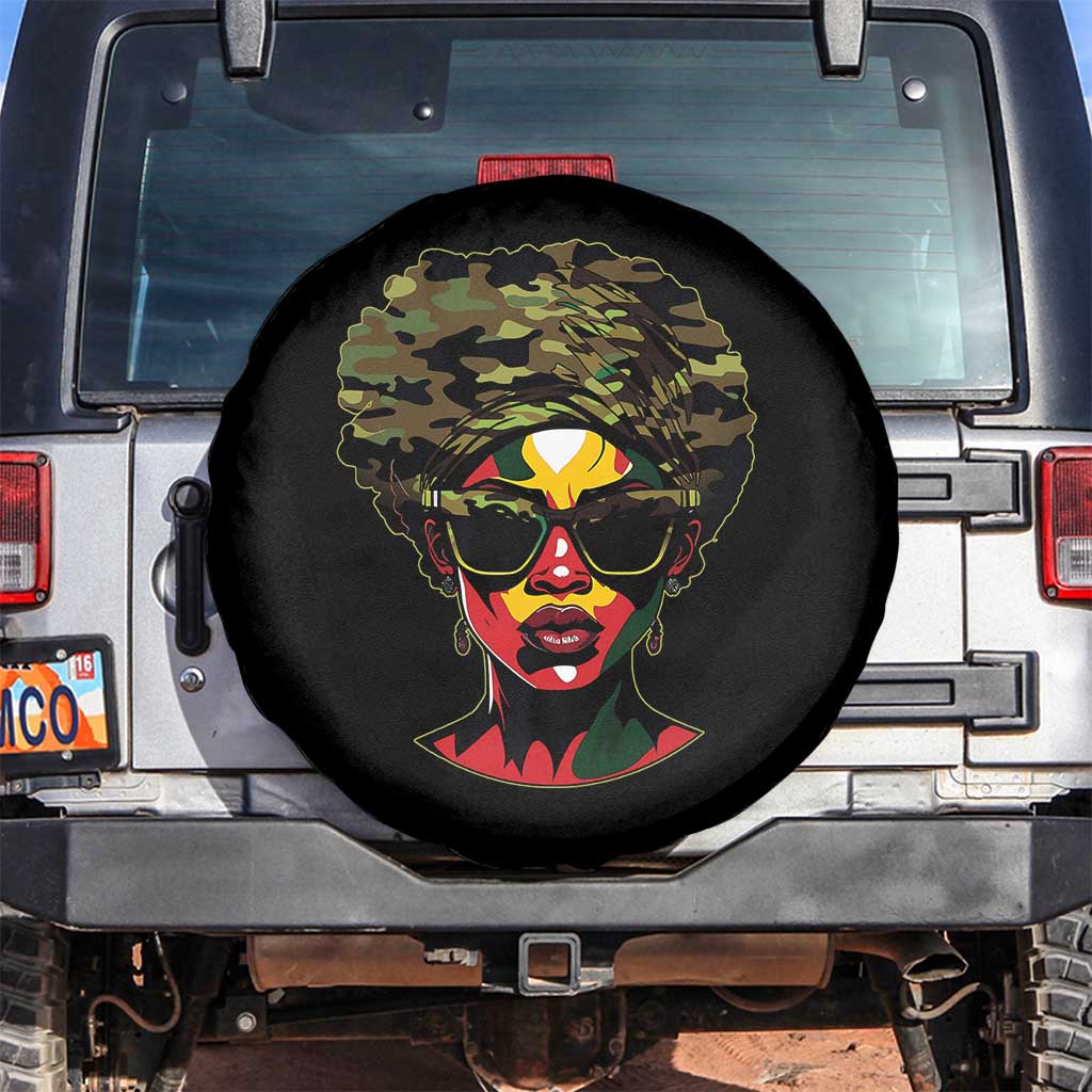 Camo African American Women Juneteenth Celebrating Black Freedom Day Spare Tire Cover