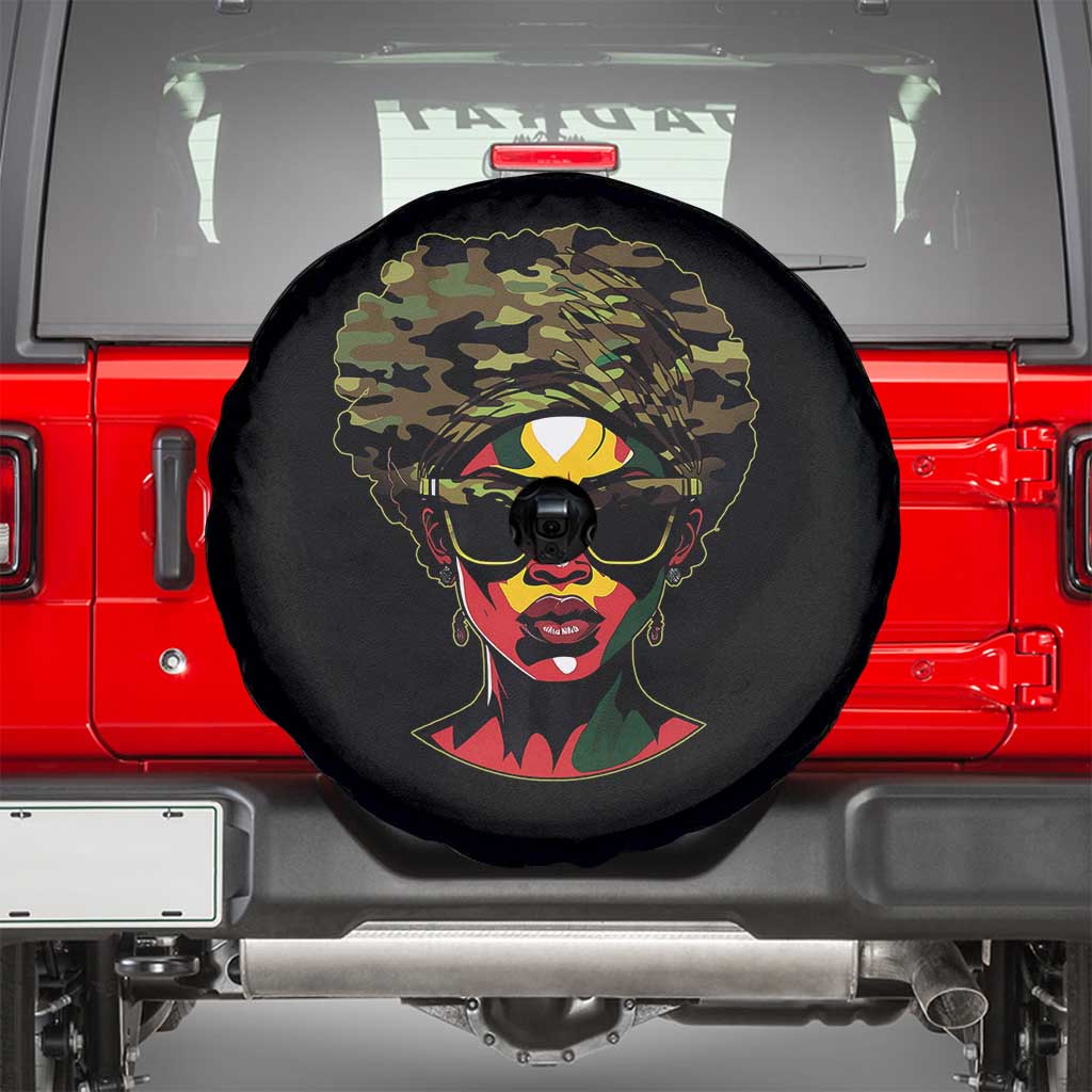 Camo African American Women Juneteenth Celebrating Black Freedom Day Spare Tire Cover
