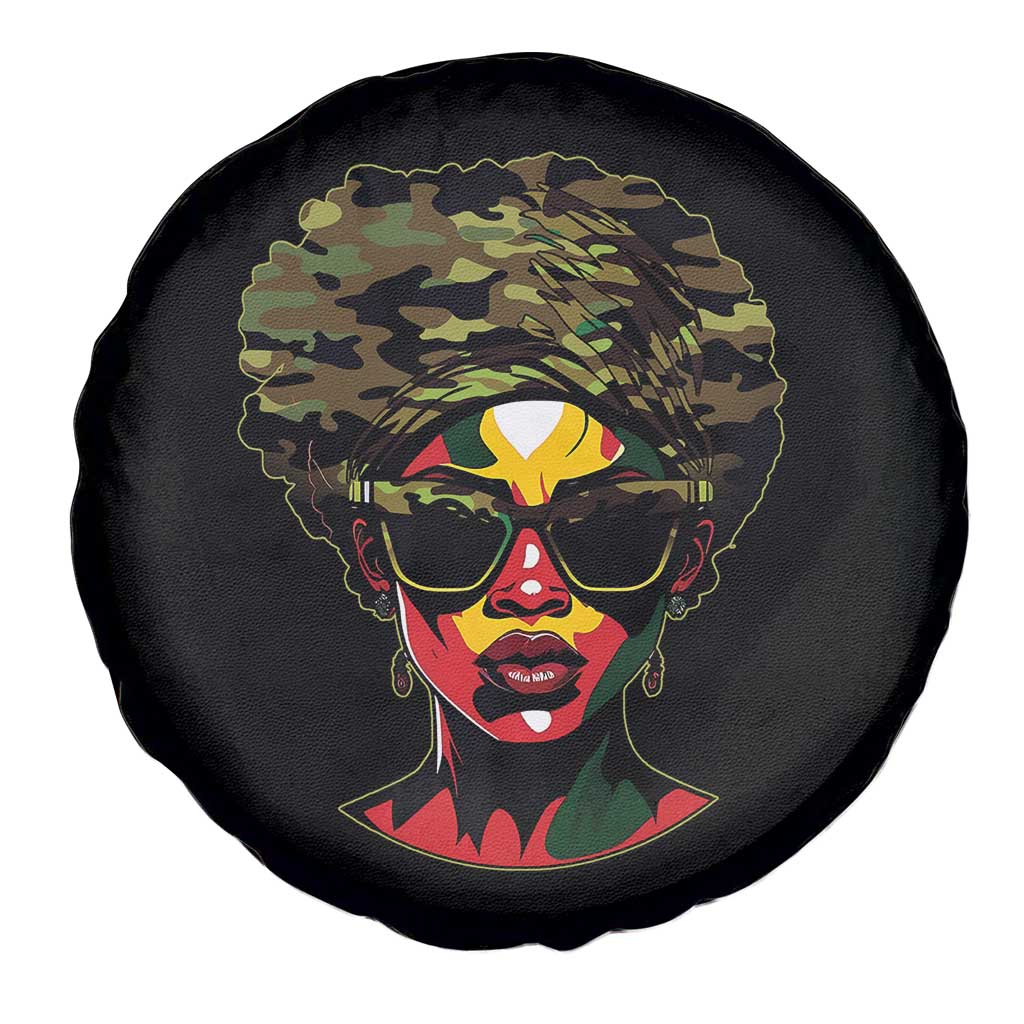 Camo African American Women Juneteenth Celebrating Black Freedom Day Spare Tire Cover