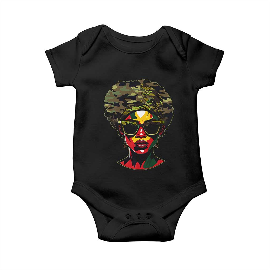 Camo African American Women Juneteenth Celebrating Black Freedom Day Baby Onesie