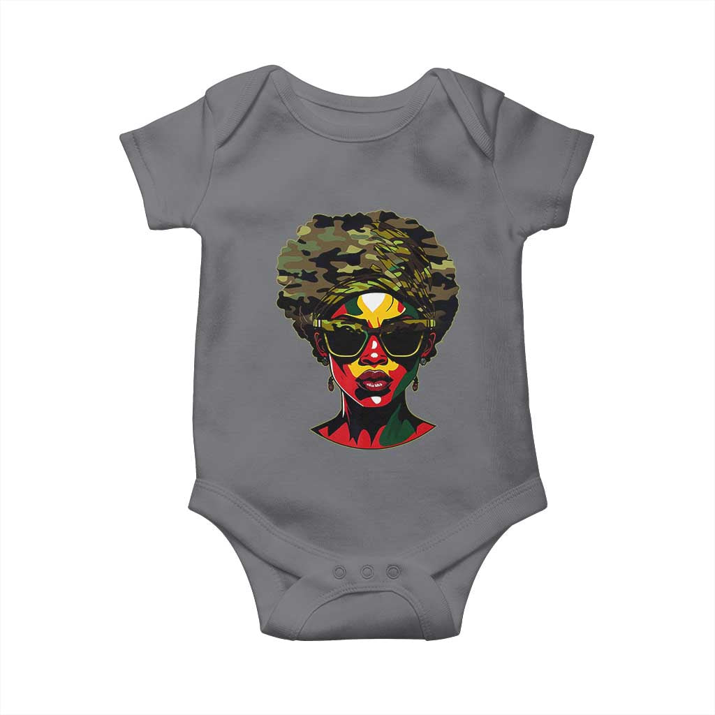 Camo African American Women Juneteenth Celebrating Black Freedom Day Baby Onesie