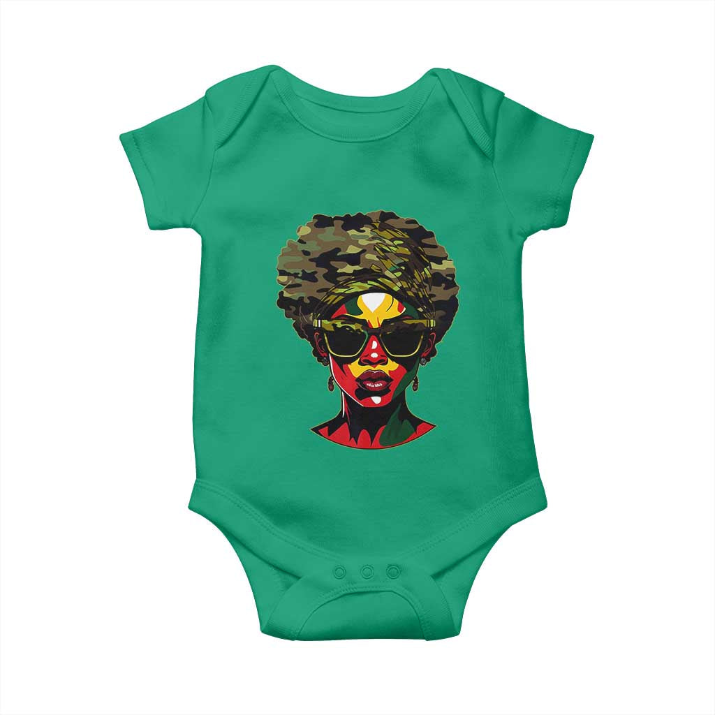 Camo African American Women Juneteenth Celebrating Black Freedom Day Baby Onesie