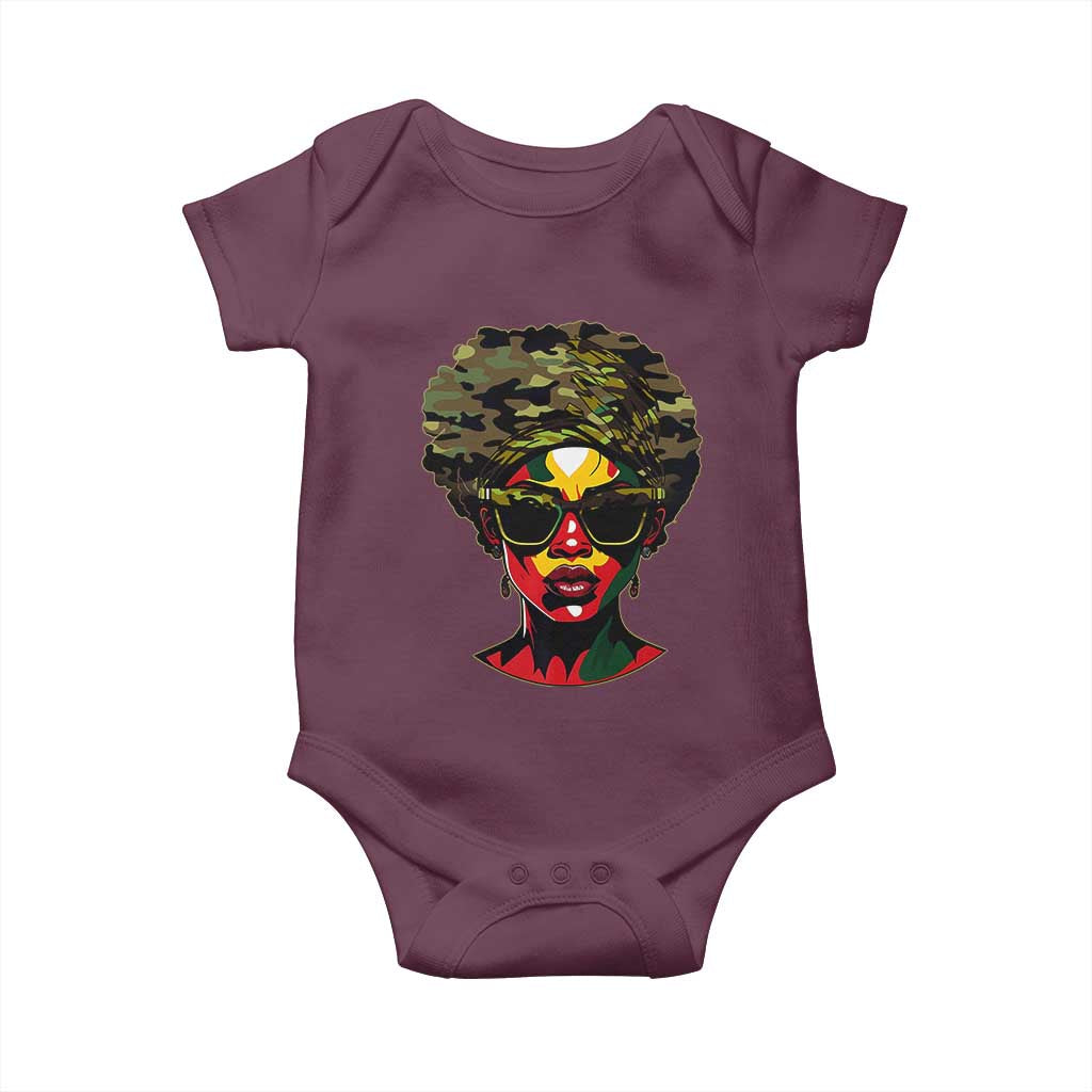 Camo African American Women Juneteenth Celebrating Black Freedom Day Baby Onesie