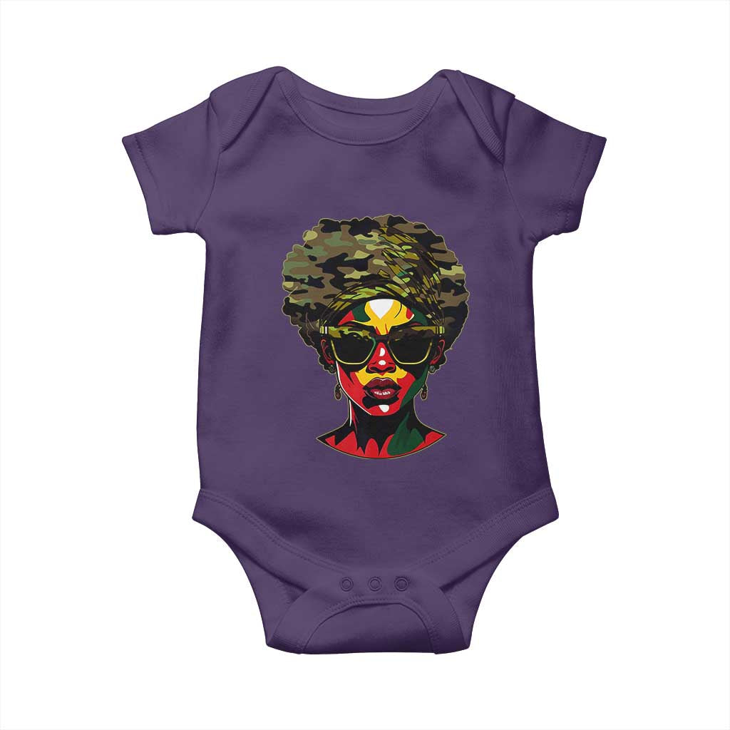 Camo African American Women Juneteenth Celebrating Black Freedom Day Baby Onesie
