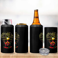 Camo African American Women Juneteenth Celebrating Black Freedom Day 4 in 1 Can Cooler Tumbler