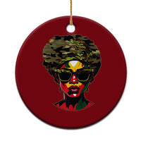 Camo African American Women Juneteenth Celebrating Black Freedom Day Ceramic Ornament